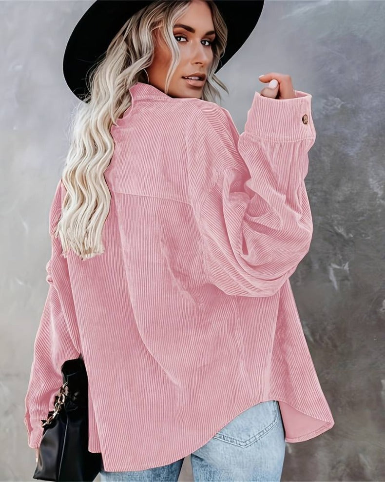 CozyCord™ | Oversized Corduroy Button-Down Shirt