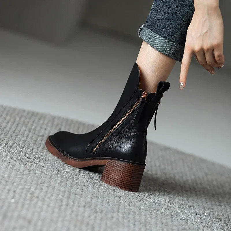 SAVANNAH - STYLISH COMFORT LEATHER ANKLE BOOTS
