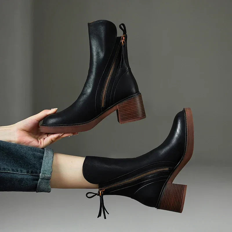 SAVANNAH - STYLISH COMFORT LEATHER ANKLE BOOTS