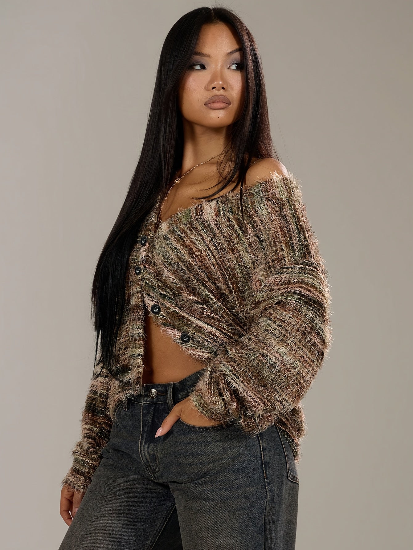 MUSERA OVERSIZED TEXTURED CARDIGAN