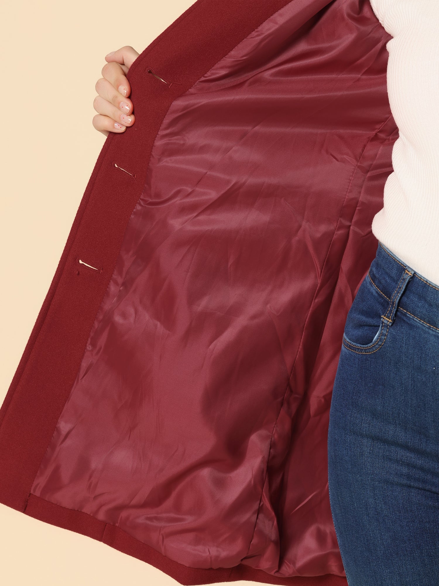 Sylvia | Dame trenchcoat med enkeltradet knaplukning til vinterbrug