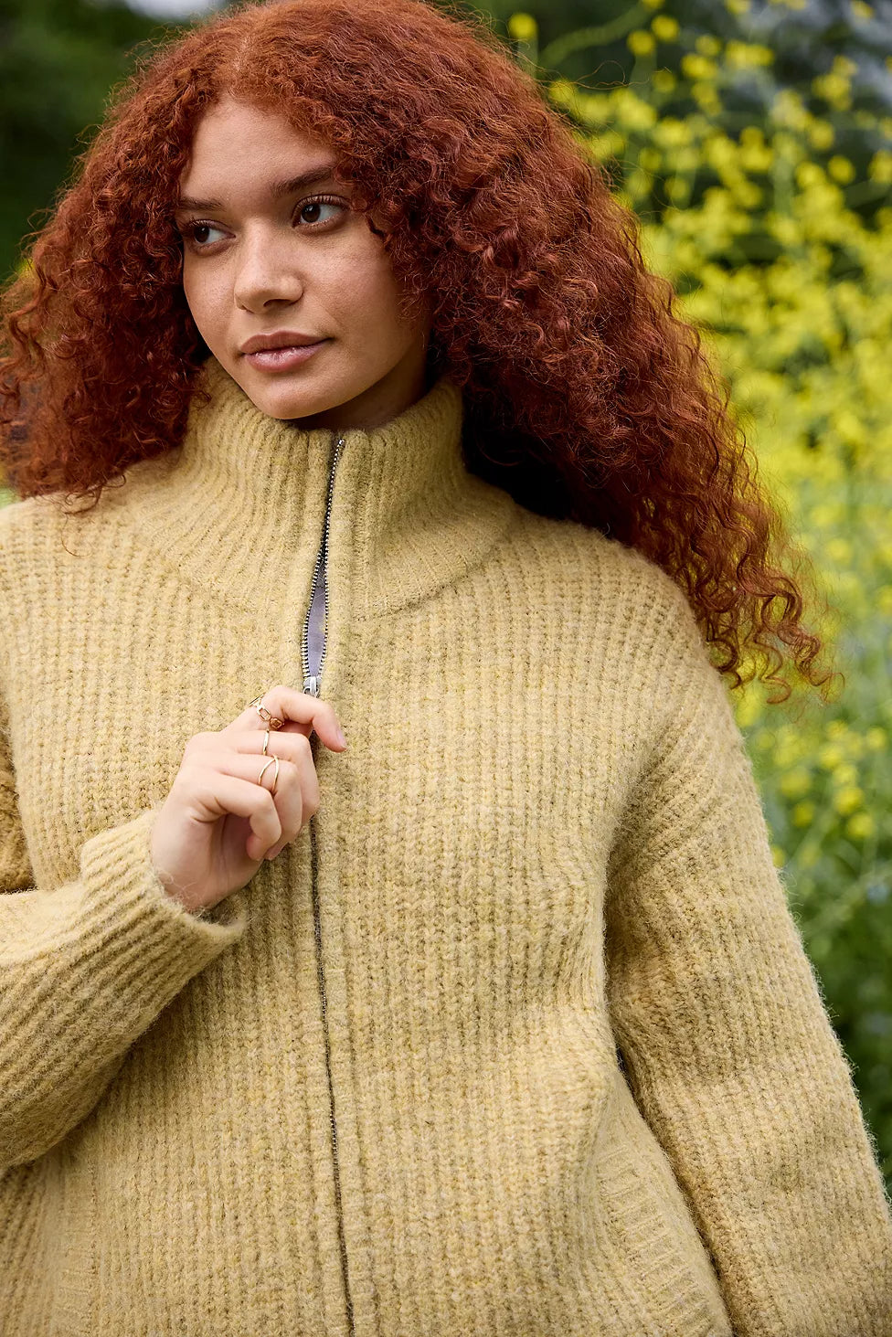 Lavera & Lux | Funnel Neck Zip-Through Cardigan