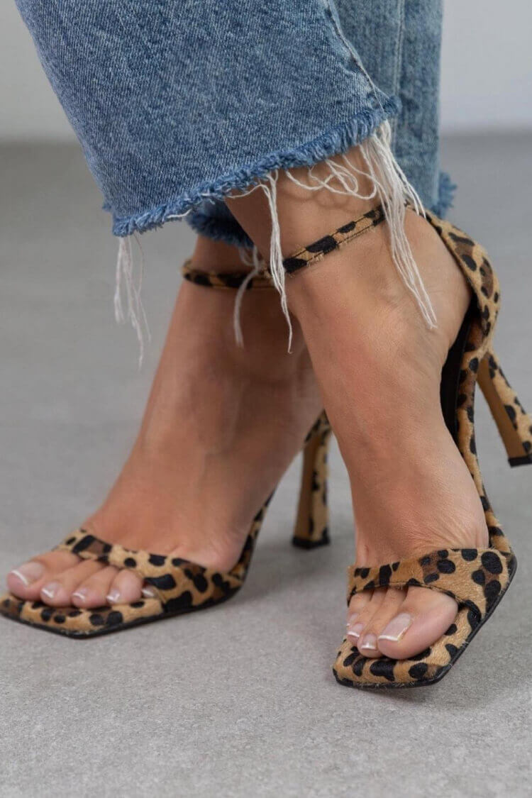 GIULIA - HIGH HEEL ORTHOPEDIC SANDALS WITH ANIMAL PRINT