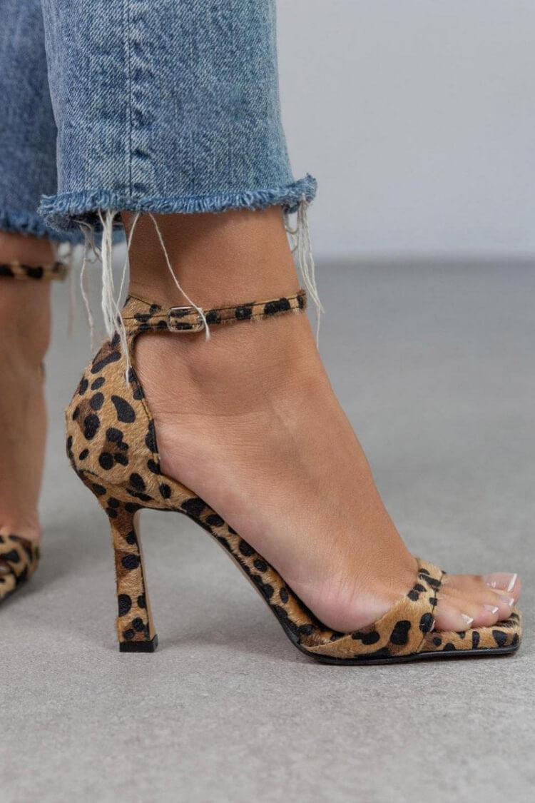 GIULIA - HIGH HEEL ORTHOPEDIC SANDALS WITH ANIMAL PRINT