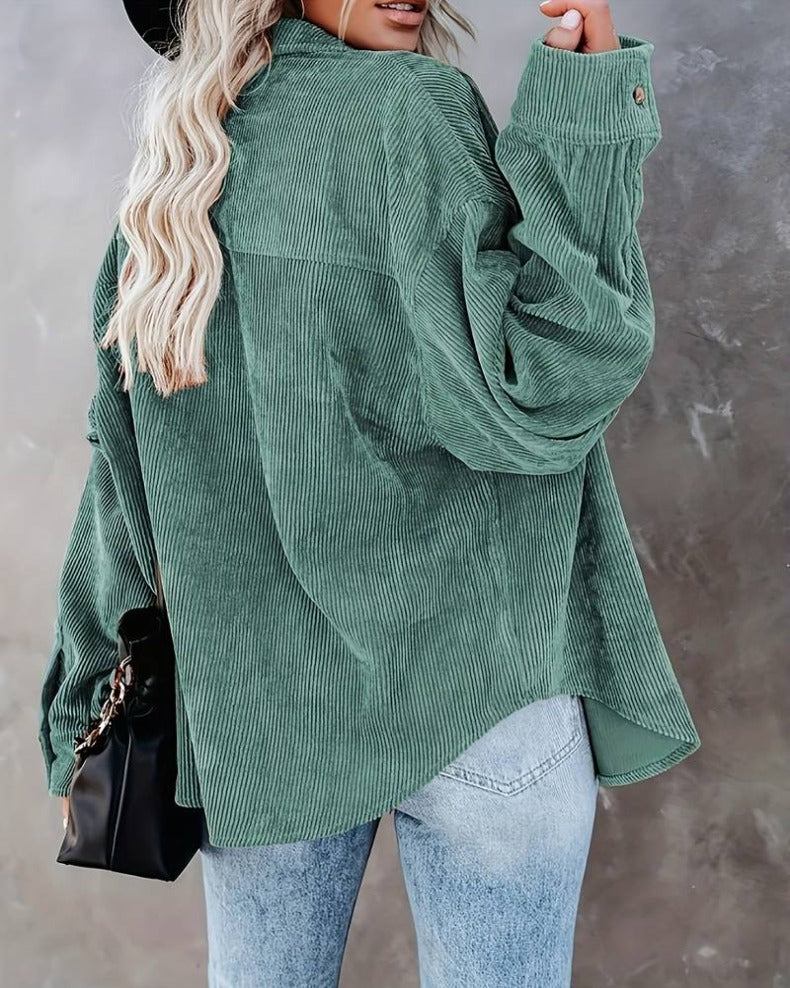 CozyCord™ | Oversized Corduroy Button-Down Shirt