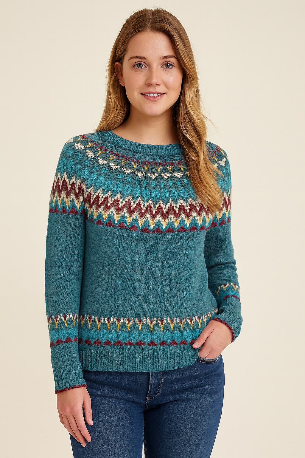 PEYTON™ - COMFORTABLE RETRO WAVE PATTERN SWEATSHIRT