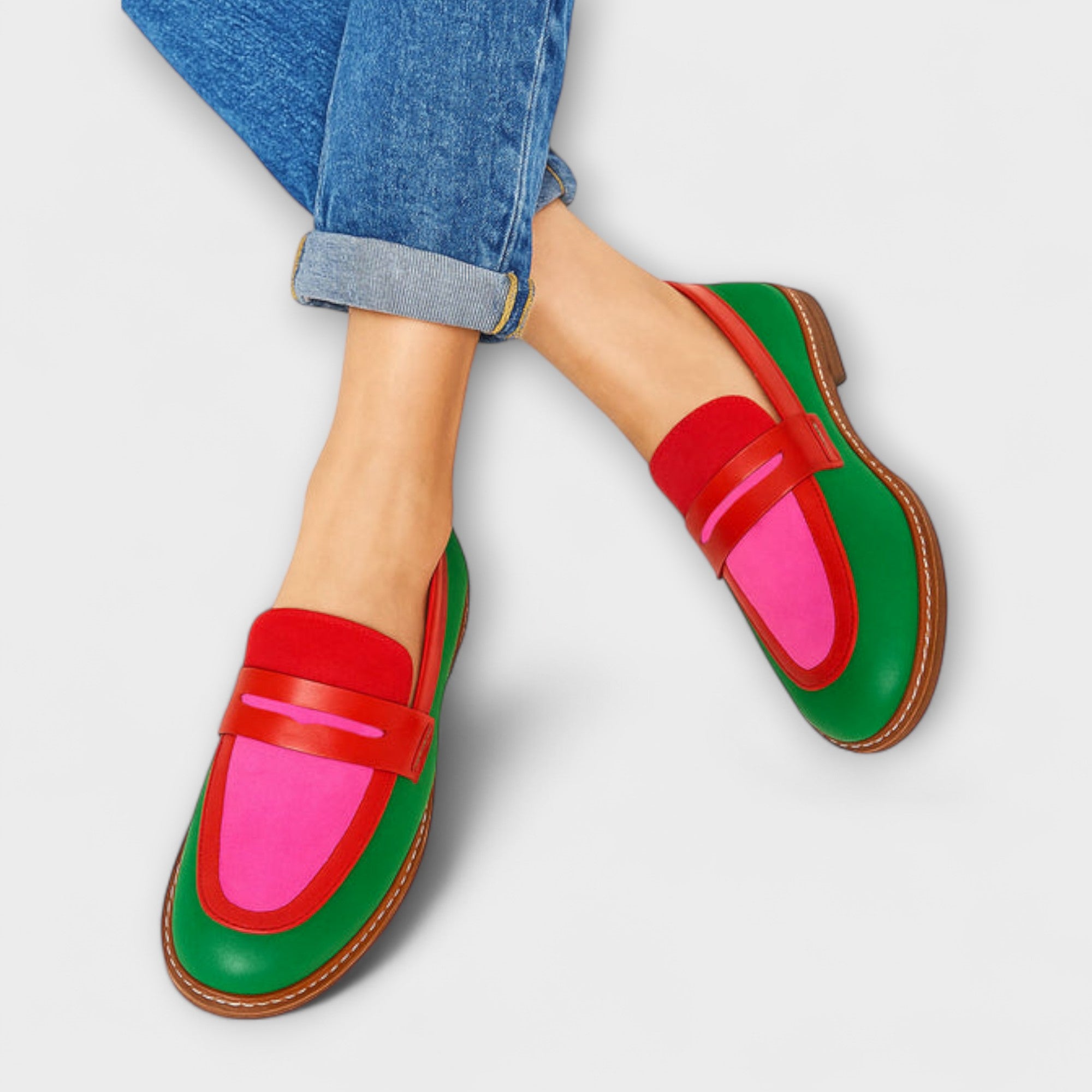 NYLA – COLOR BLOCK LOAFERS IN CASUAL STYLE
