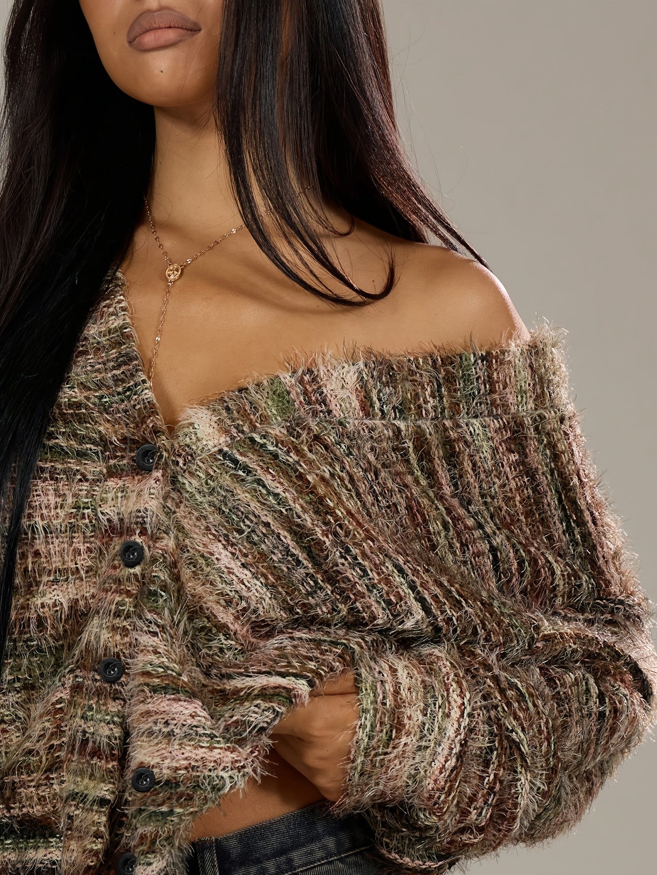 MUSERA OVERSIZED TEXTURED CARDIGAN