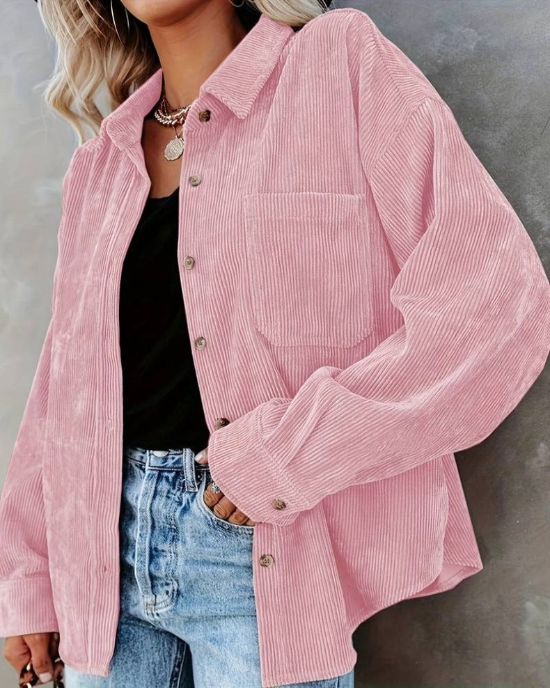 CozyCord™ | Oversized Corduroy Button-Down Shirt