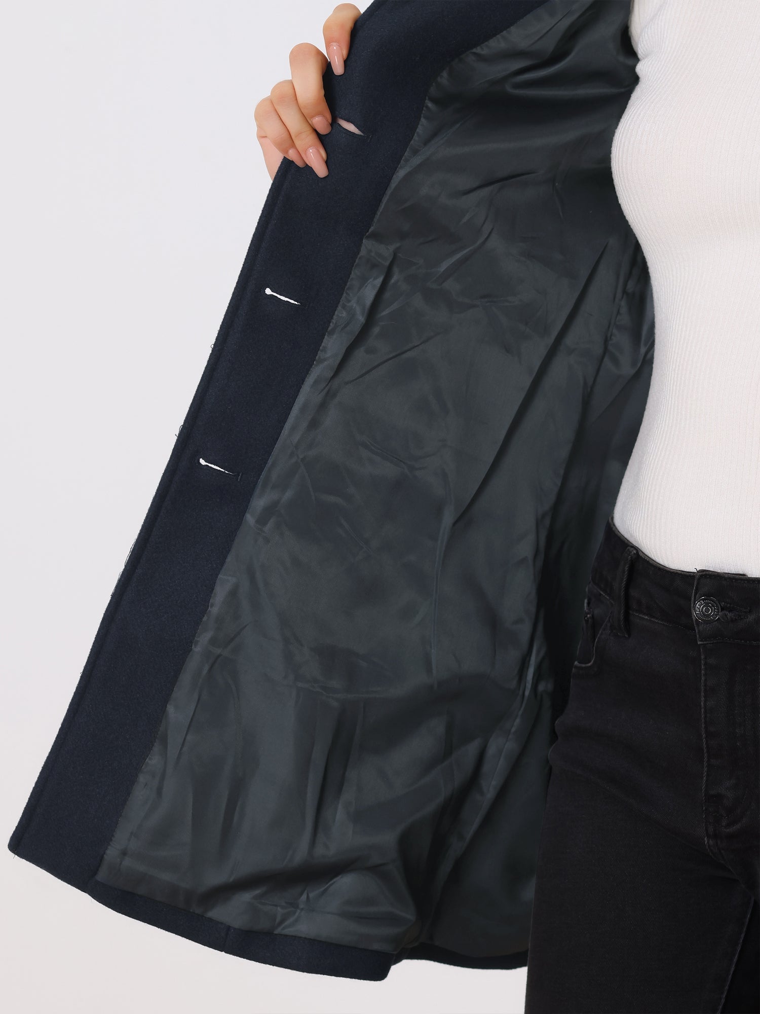 Sylvia | Dame trenchcoat med enkeltradet knaplukning til vinterbrug